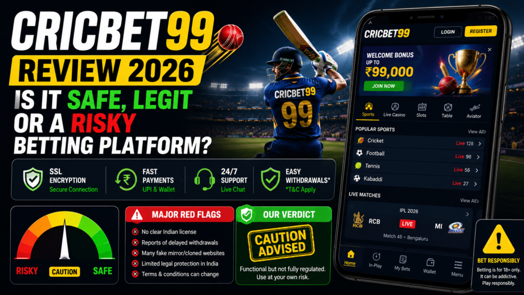 Cricbet99 betting platform review dashboard interface