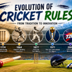 Evolution of cricket rules from early Test matches to modern T20 cricket and DRS technology advancements