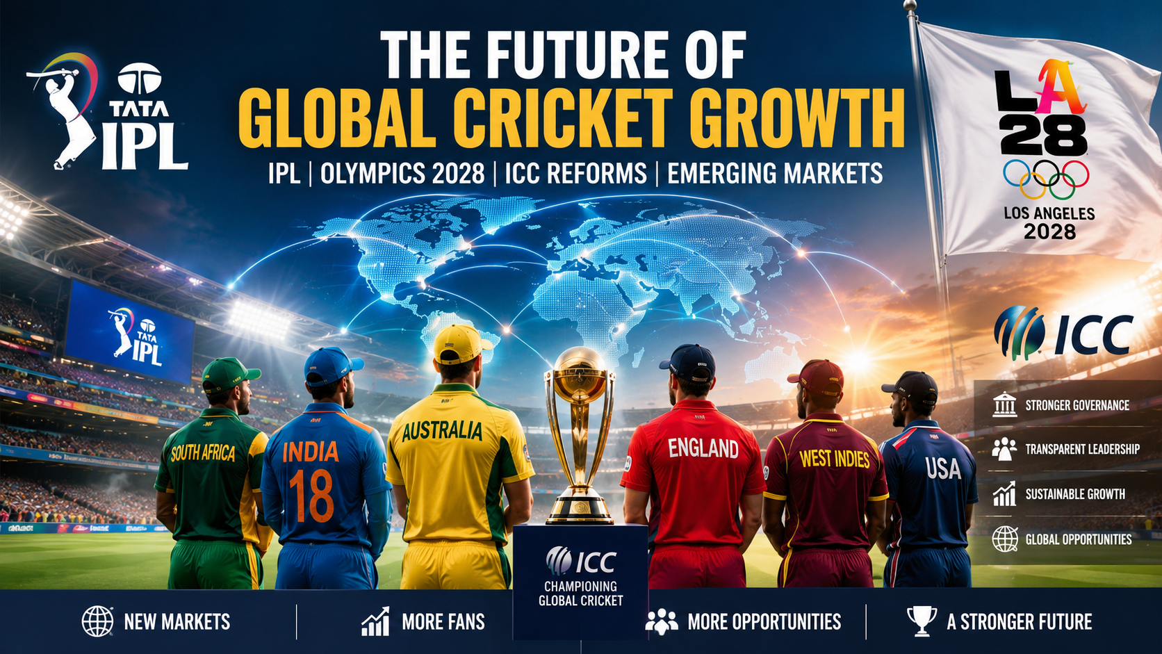 Global cricket growth driven by IPL, Olympics 2028, ICC governance reforms, and expansion into emerging international markets