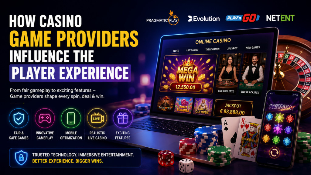 Casino game providers influencing the online player experience through high-quality slots, live dealer games, secure software, and immersive casino technology.