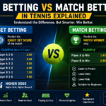 Set betting vs match betting in tennis comparison showing betting markets, match outcomes, and betting strategy illustration.