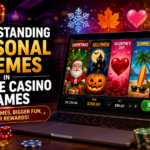 Players enjoying seasonal-themed online casino games with festive slot designs, holiday graphics, and immersive gameplay on a digital platform.
