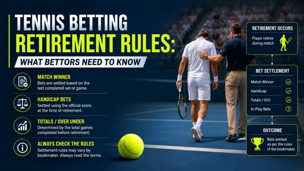 Tennis betting retirement rules and match settlement guide